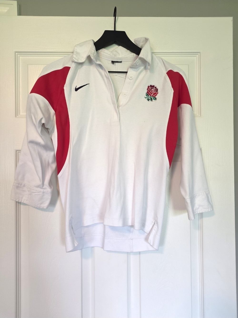Nike White And Red Rose Bowl Rugby Polo